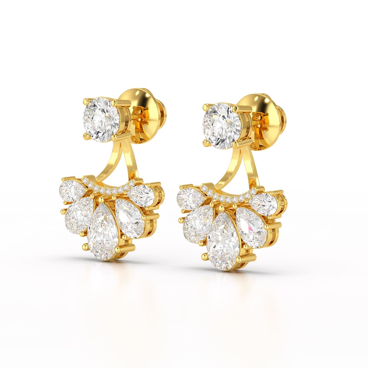 4.6 CT Lab Diamond Pear Cut Drop Earring