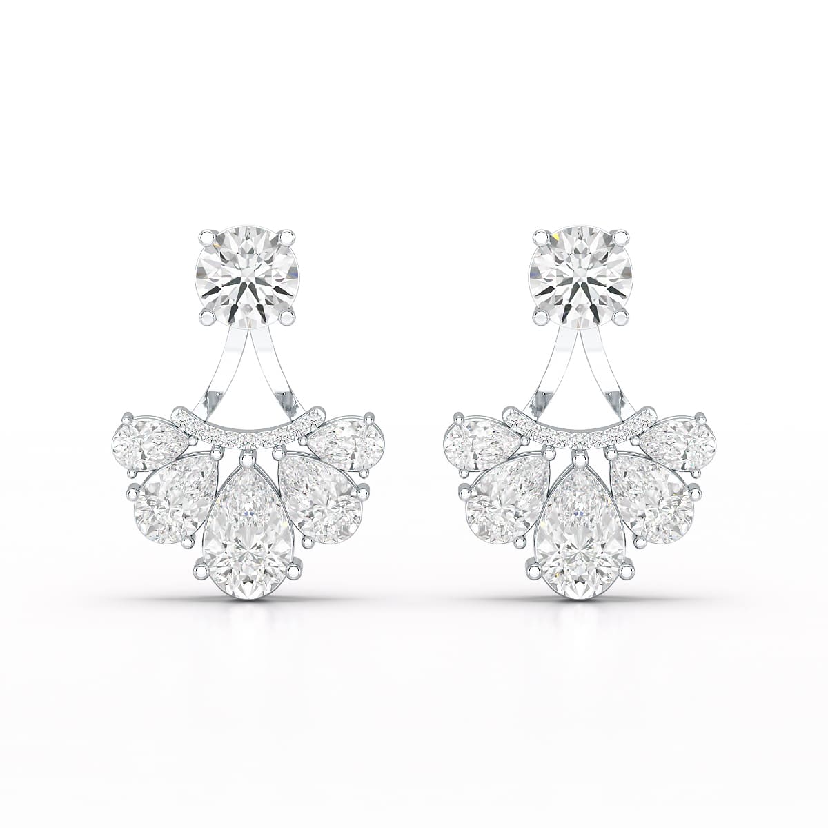 4.6 CT Lab Diamond Pear Cut Drop Earring