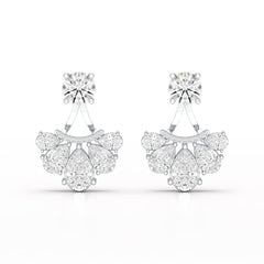 4.6 CT Lab Diamond Pear Cut Drop Earring