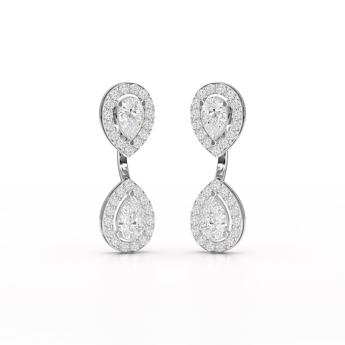 4.7 CT Lab Diamond Pear Drop Earring