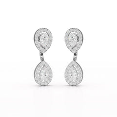 4.7 CT Lab Diamond Pear Drop Earring