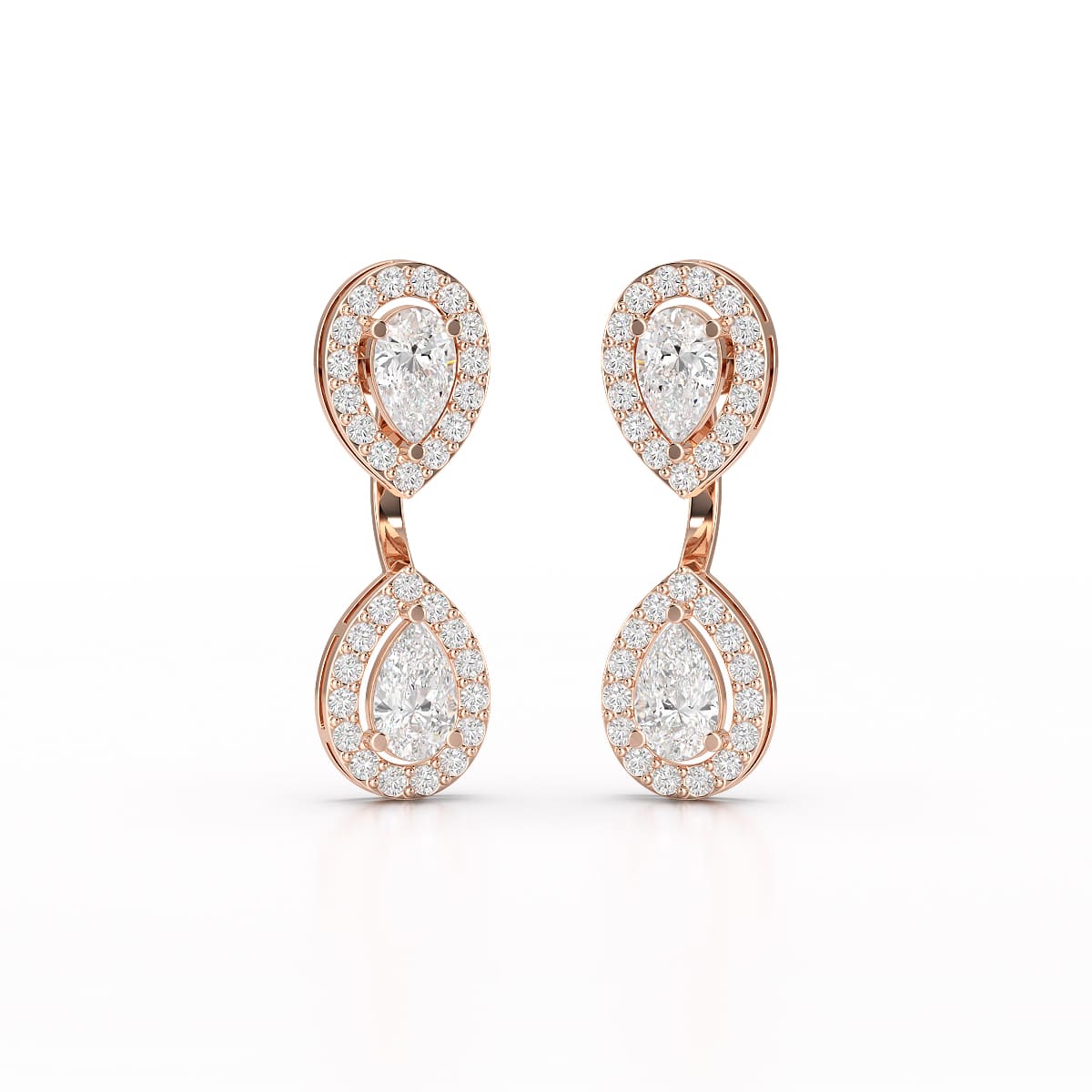 4.7 CT Lab Diamond Pear Drop Earring