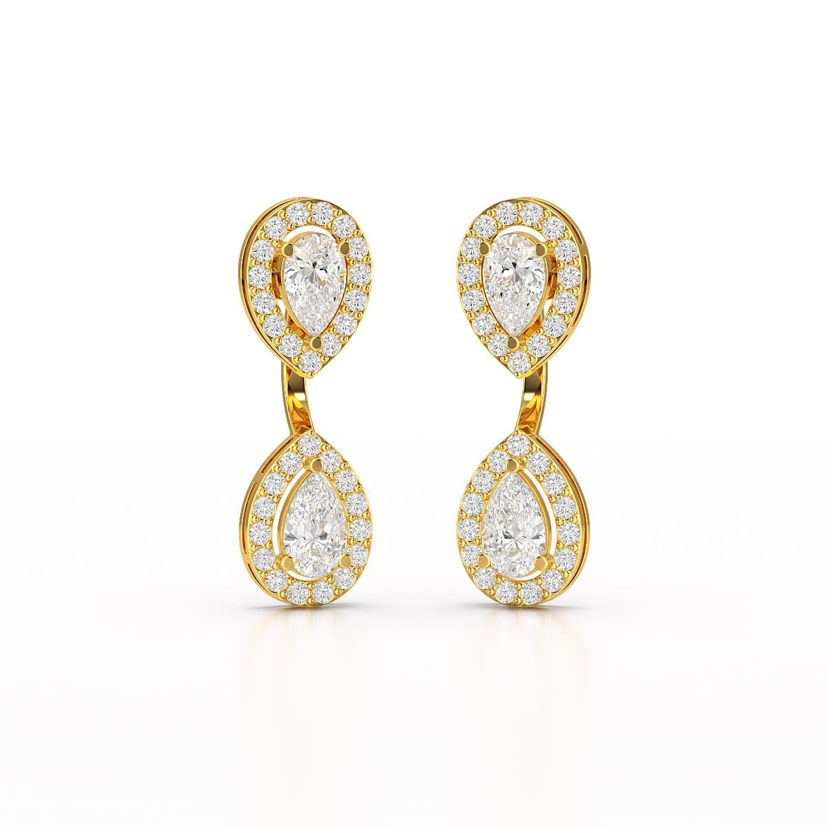 4.7 CT Lab Diamond Pear Drop Earring