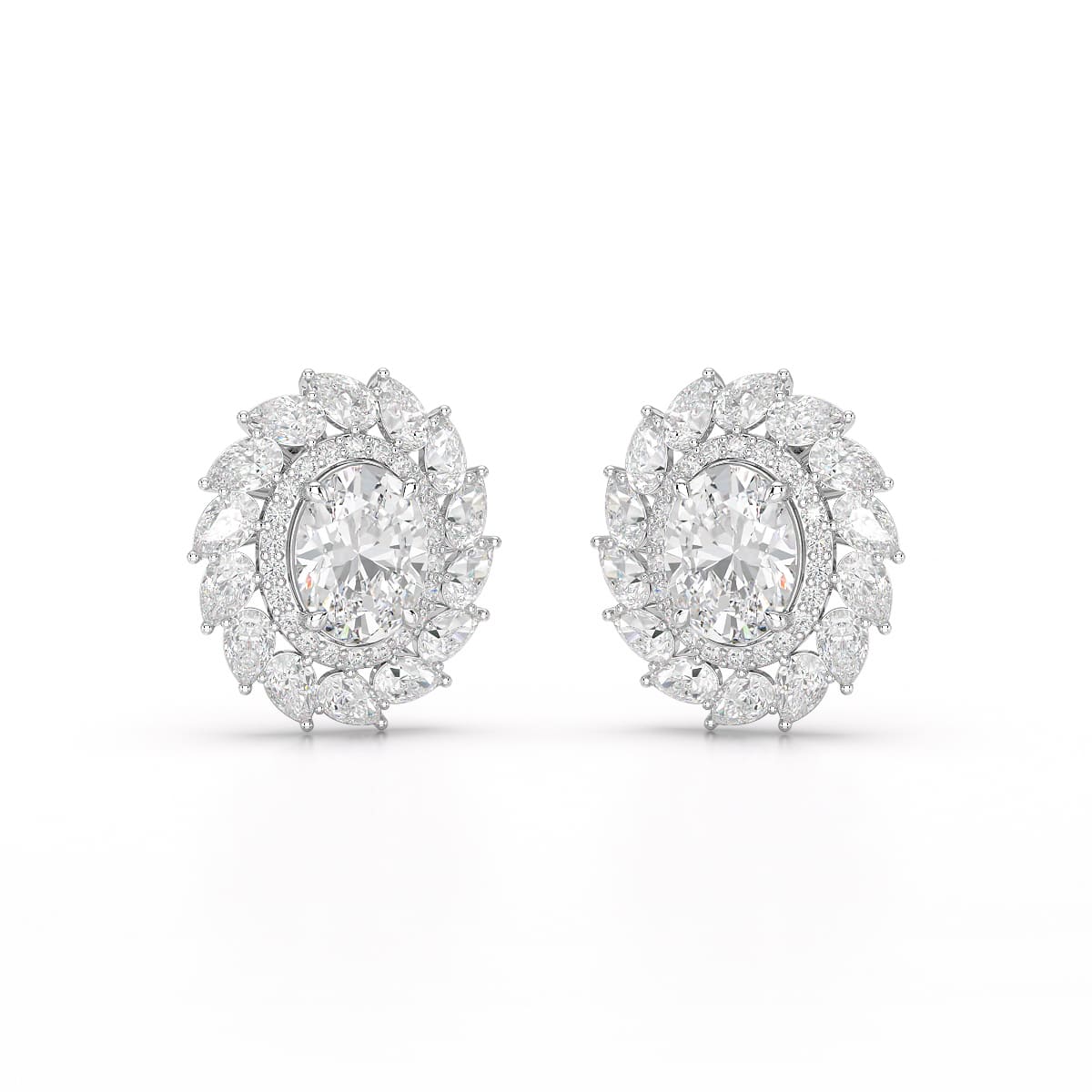 4.85 CT Lab Diamond Multi Shape Stud Earrings