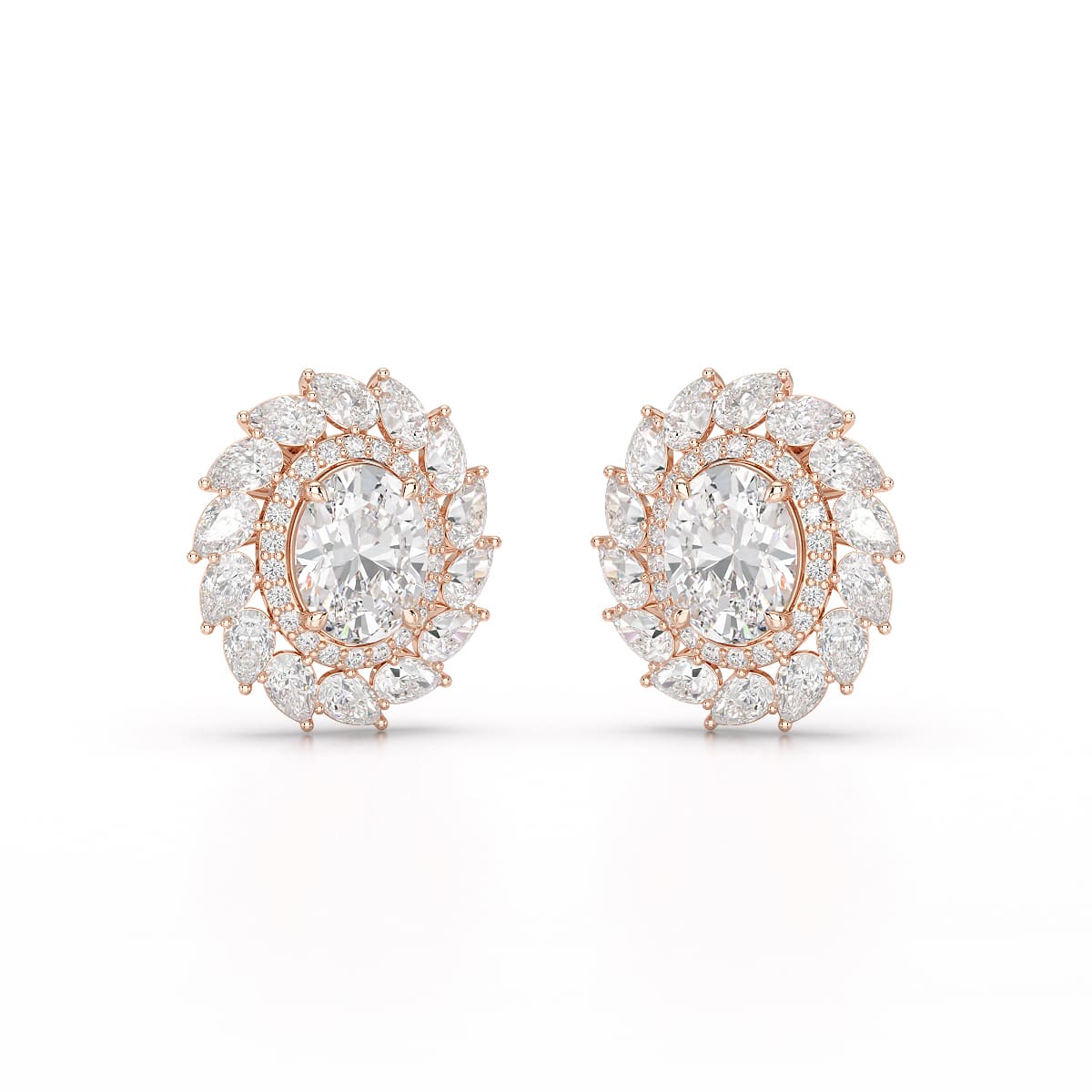 4.85 CT Lab Diamond Multi Shape Stud Earrings