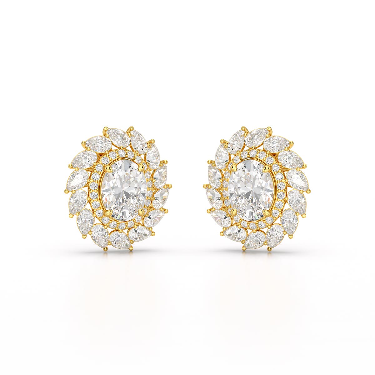 4.85 CT Lab Diamond Multi Shape Stud Earrings