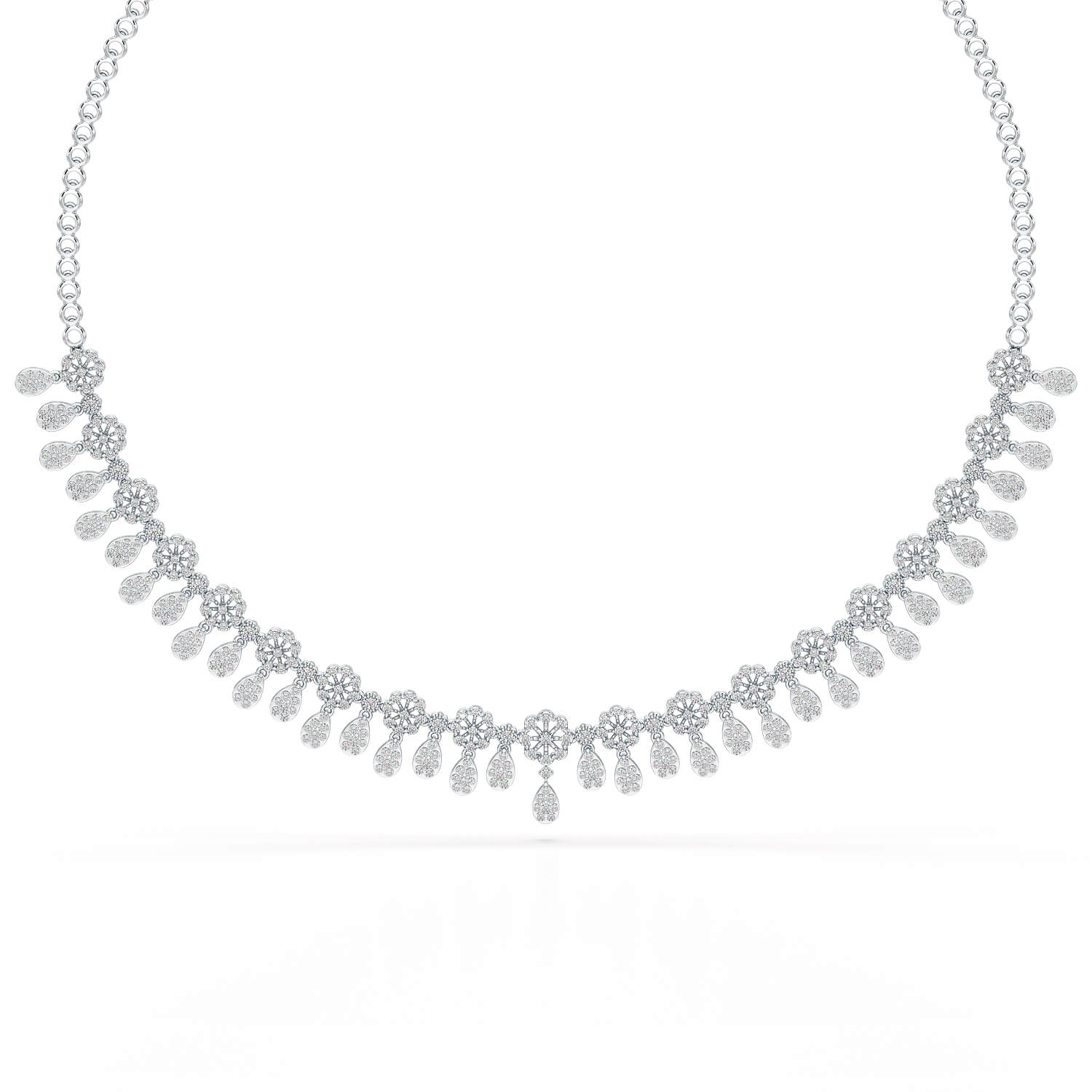Round Cut Lab Grown Diamond 4.96 CT Elegant Choker Necklace