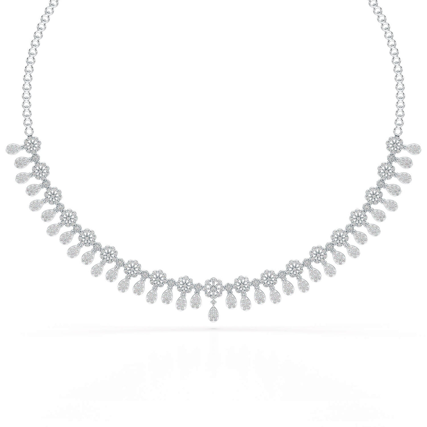 Round Cut Lab Grown Diamond 4.96 CT Elegant Choker Necklace