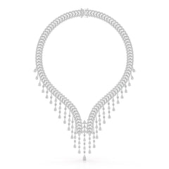 46.95 CT Lab Diamond Fancy Pear Cut Necklace