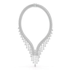 46.95 CT Lab Diamond Fancy Pear Cut Necklace