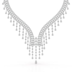 46.95 CT Lab Diamond Fancy Pear Cut Necklace