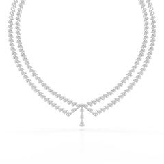 49.5 CT Lab Diamond Pear Cut Two Layer Necklace