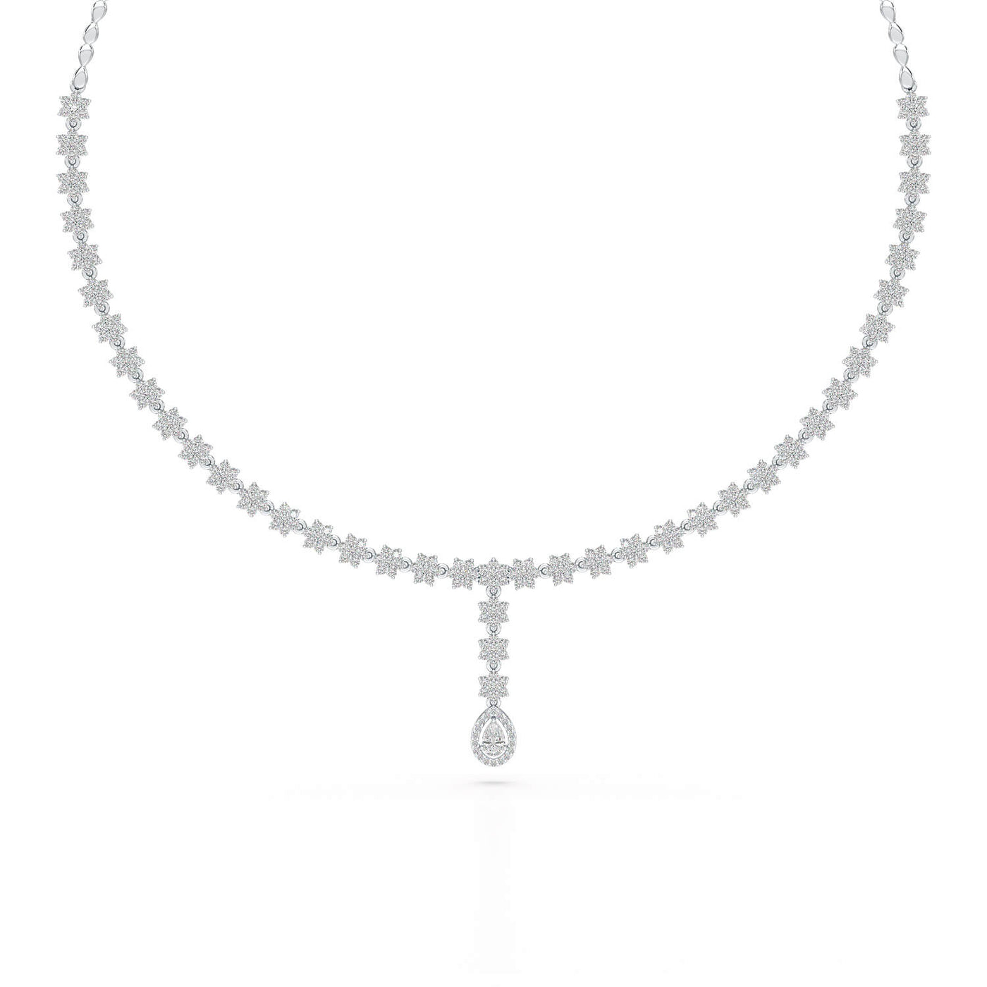 Pear Cut Lab Diamond 5.22 CT Necklace