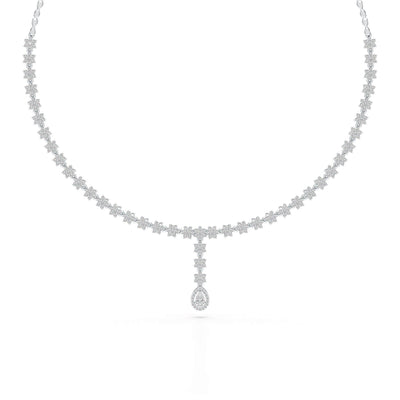 Pear Cut Lab Diamond 5.22 CT Necklace