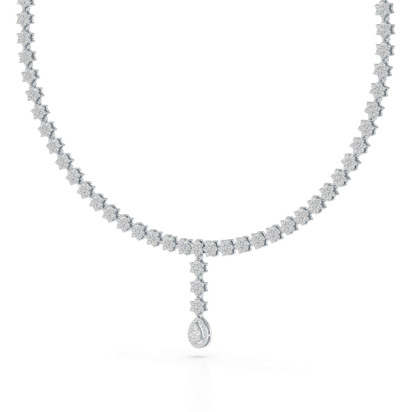 Pear Cut Lab Diamond 5.22 CT Necklace