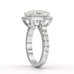 5.74 CT Lab Diamond Cushion Cut Halo Ring