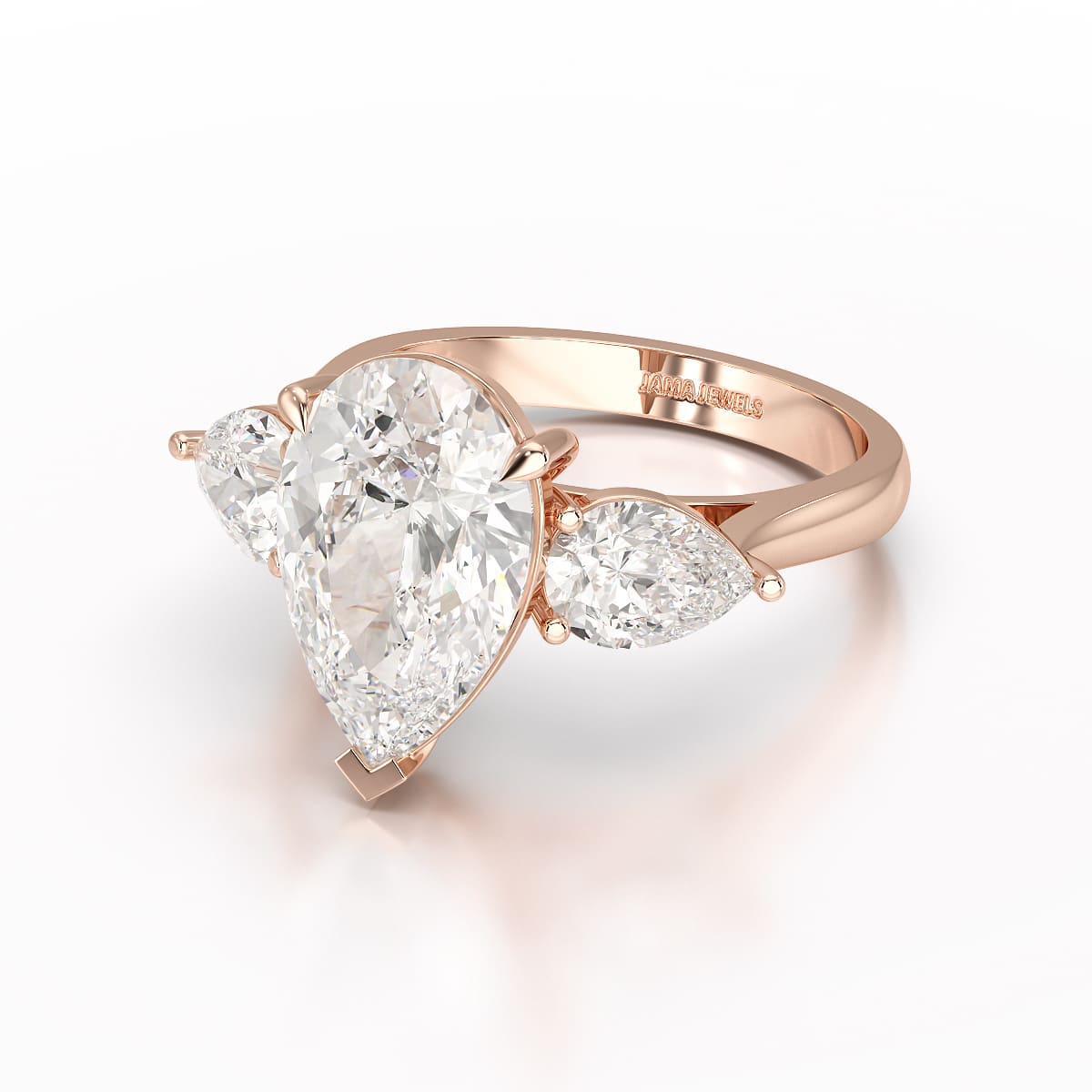 5 CT Pear Cut Lab Diamond Ring