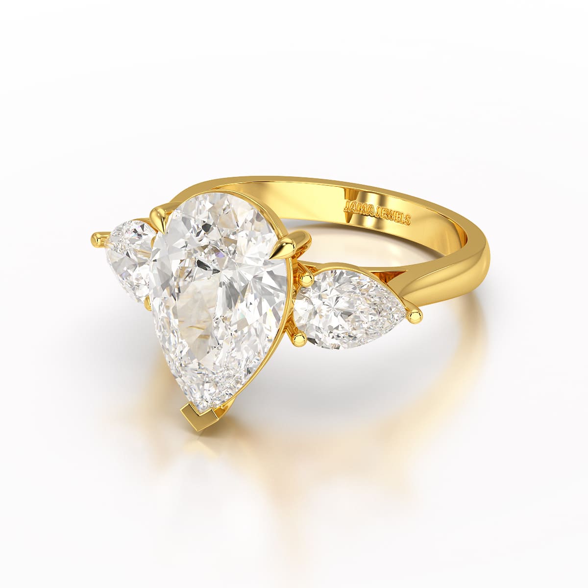 5 CT Pear Cut Lab Diamond Ring