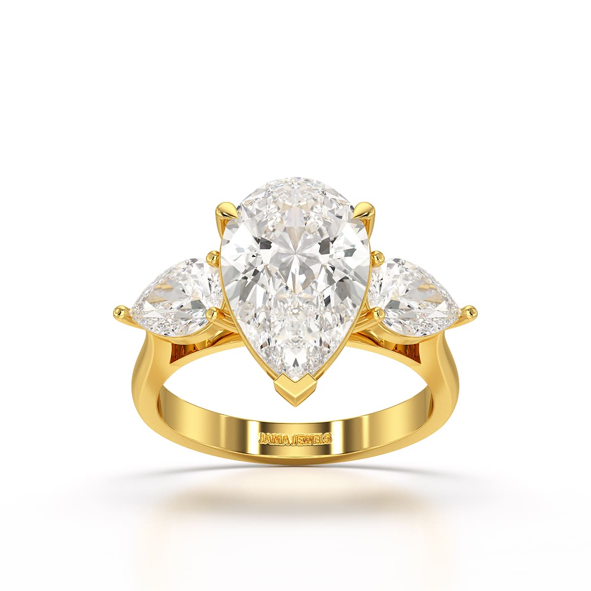 5 CT Pear Cut Lab Diamond Ring