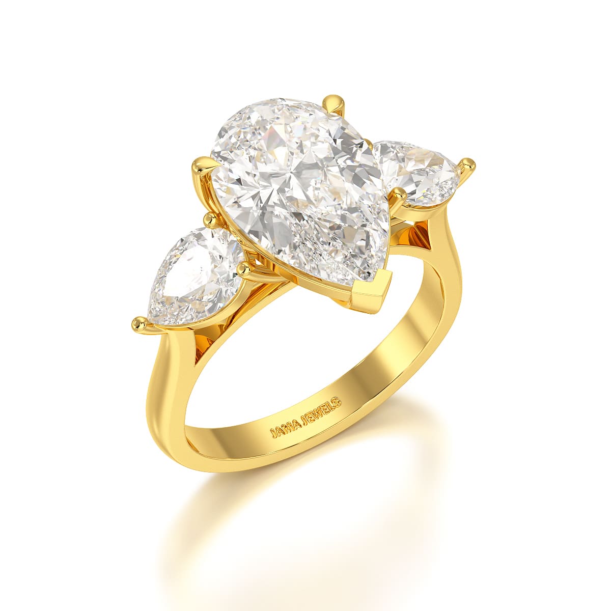 5 CT Pear Cut Lab Diamond Ring