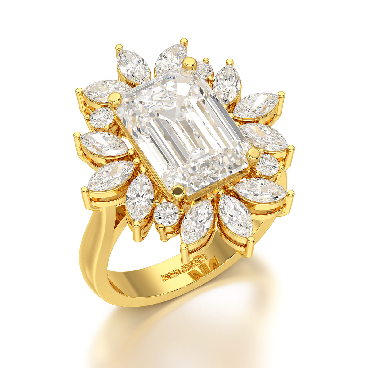 6.29 CT Emerald Cut Halo Lab Diamond Ring