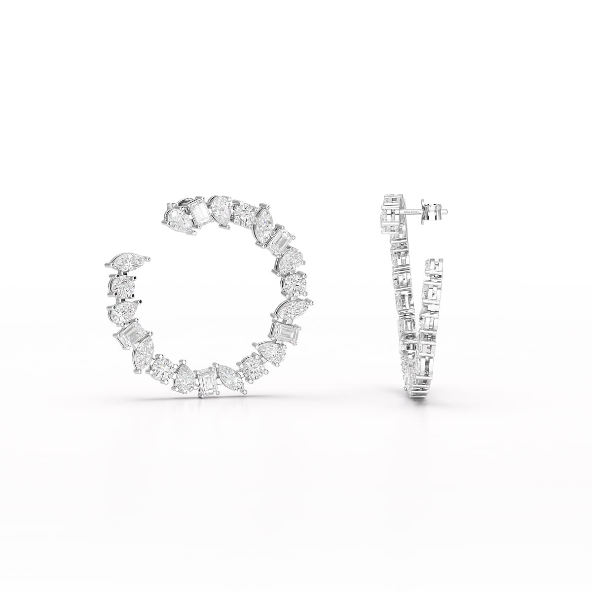 6.36 CT Multi Shape Lab Diamond Stud Earring