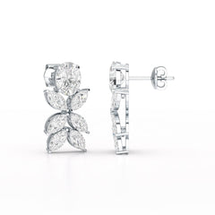 6.45 CT Marquise and Oval Cut Drop Earrings