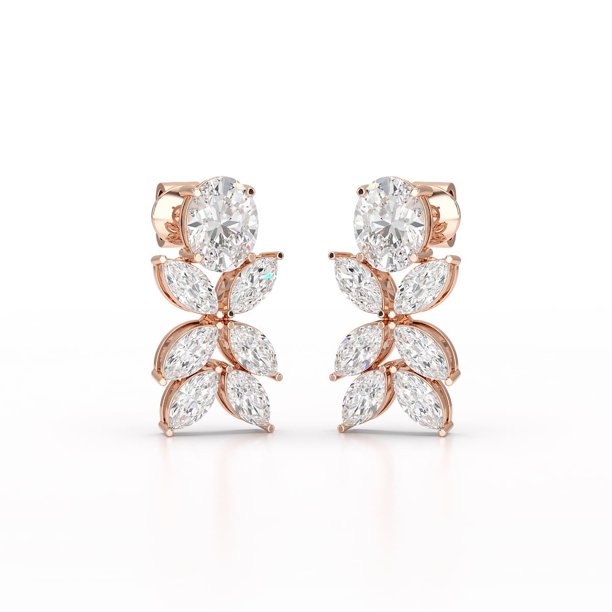 6.45 CT Marquise and Oval Cut Drop Earrings