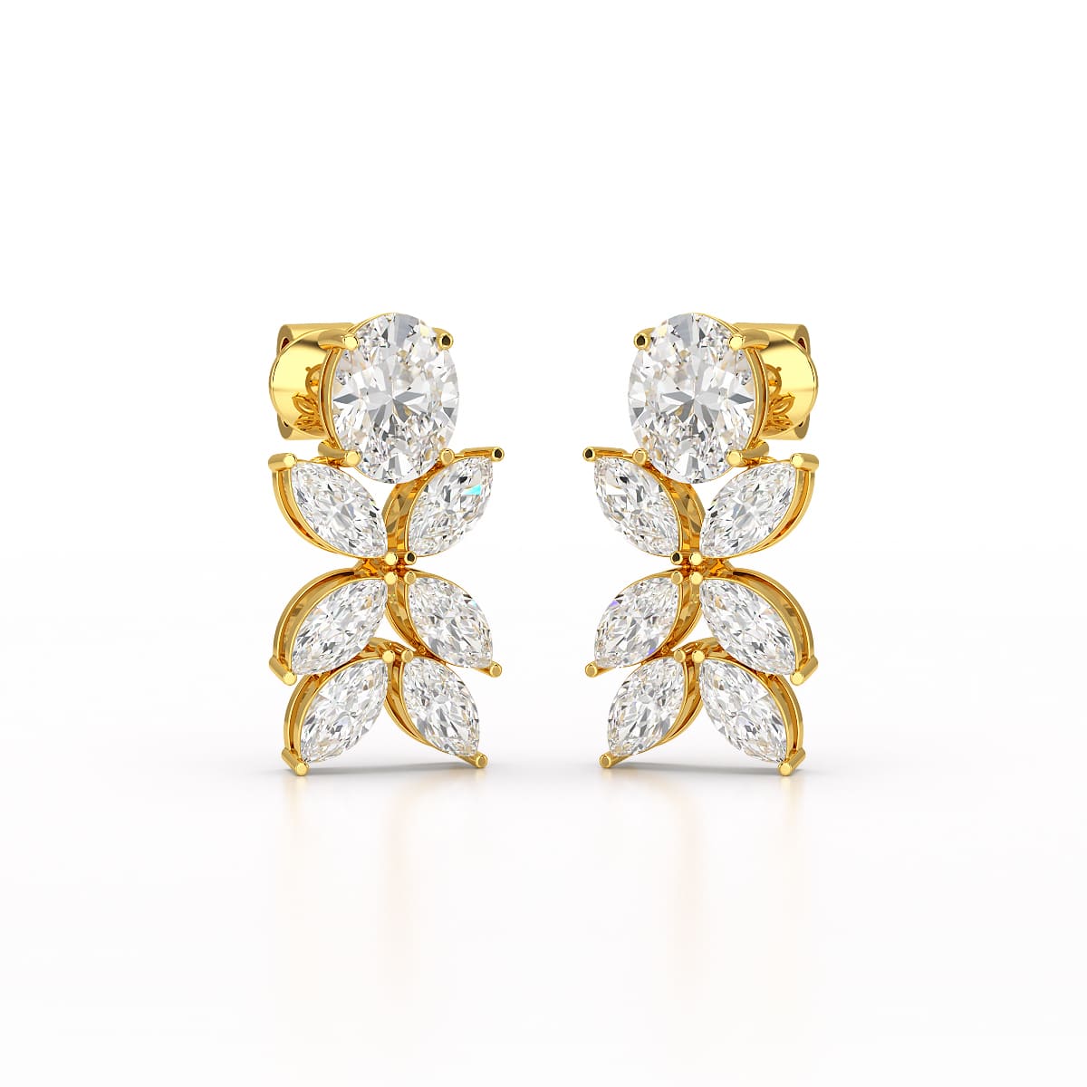 6.45 CT Marquise and Oval Cut Drop Earrings