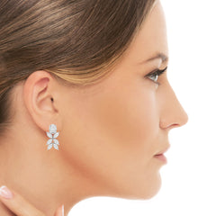 6.45 CT Marquise and Oval Cut Drop Earrings