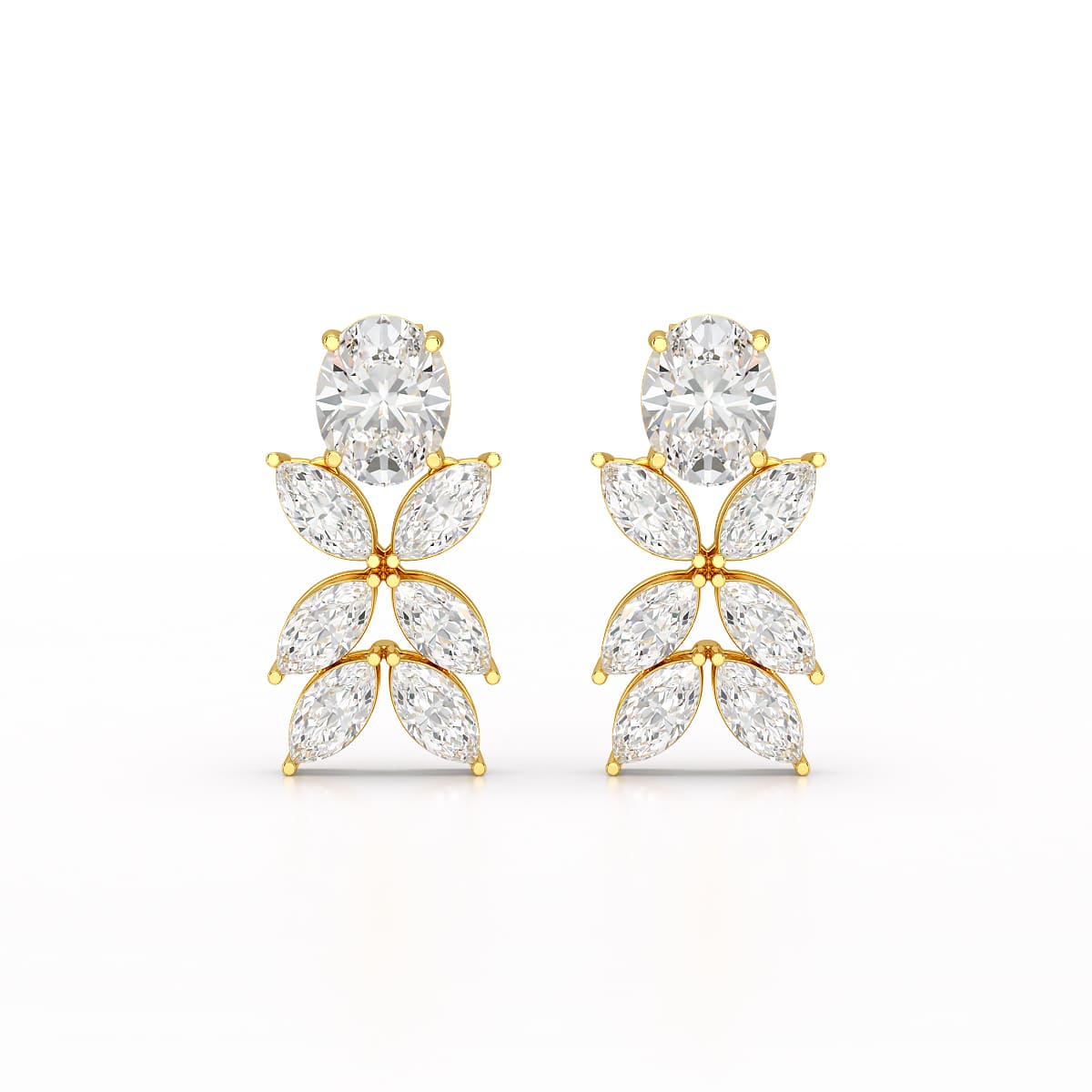 6.45 CT Marquise and Oval Cut Drop Earrings