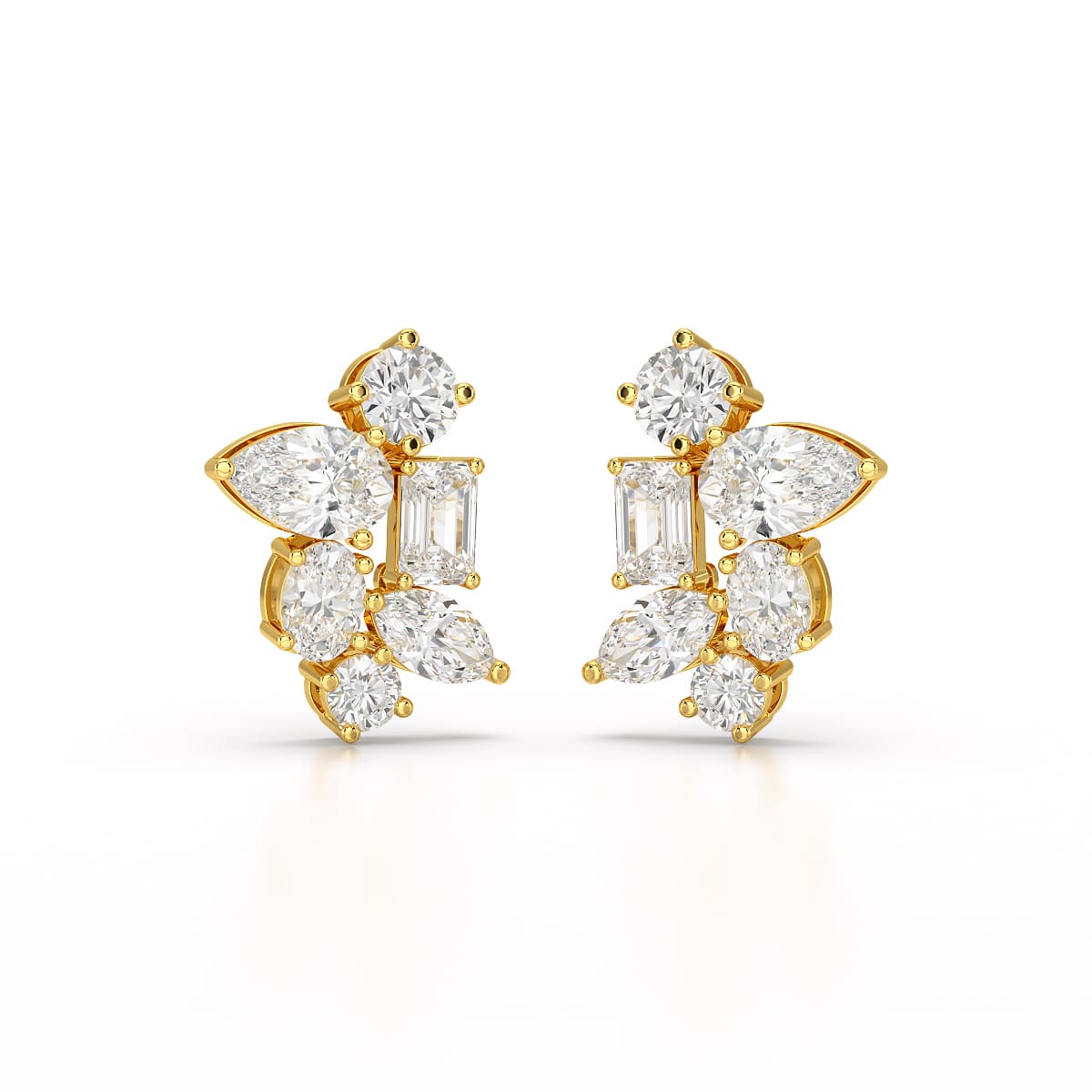 6.57 CT Multi Shape Lab Diamond Stud Earrings