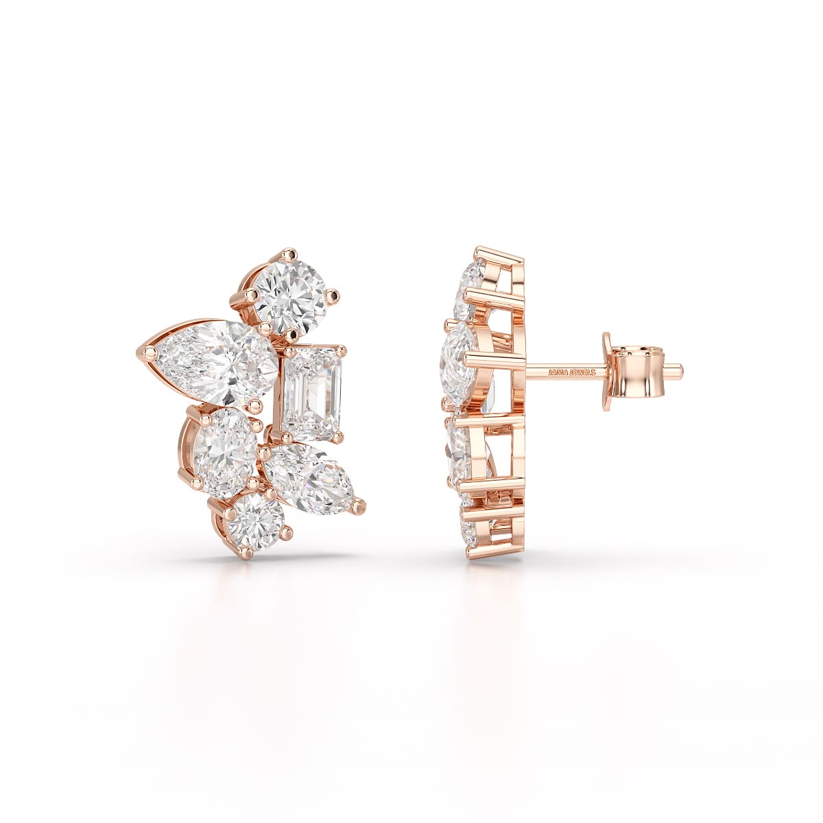 6.57 CT Multi Shape Lab Diamond Stud Earrings