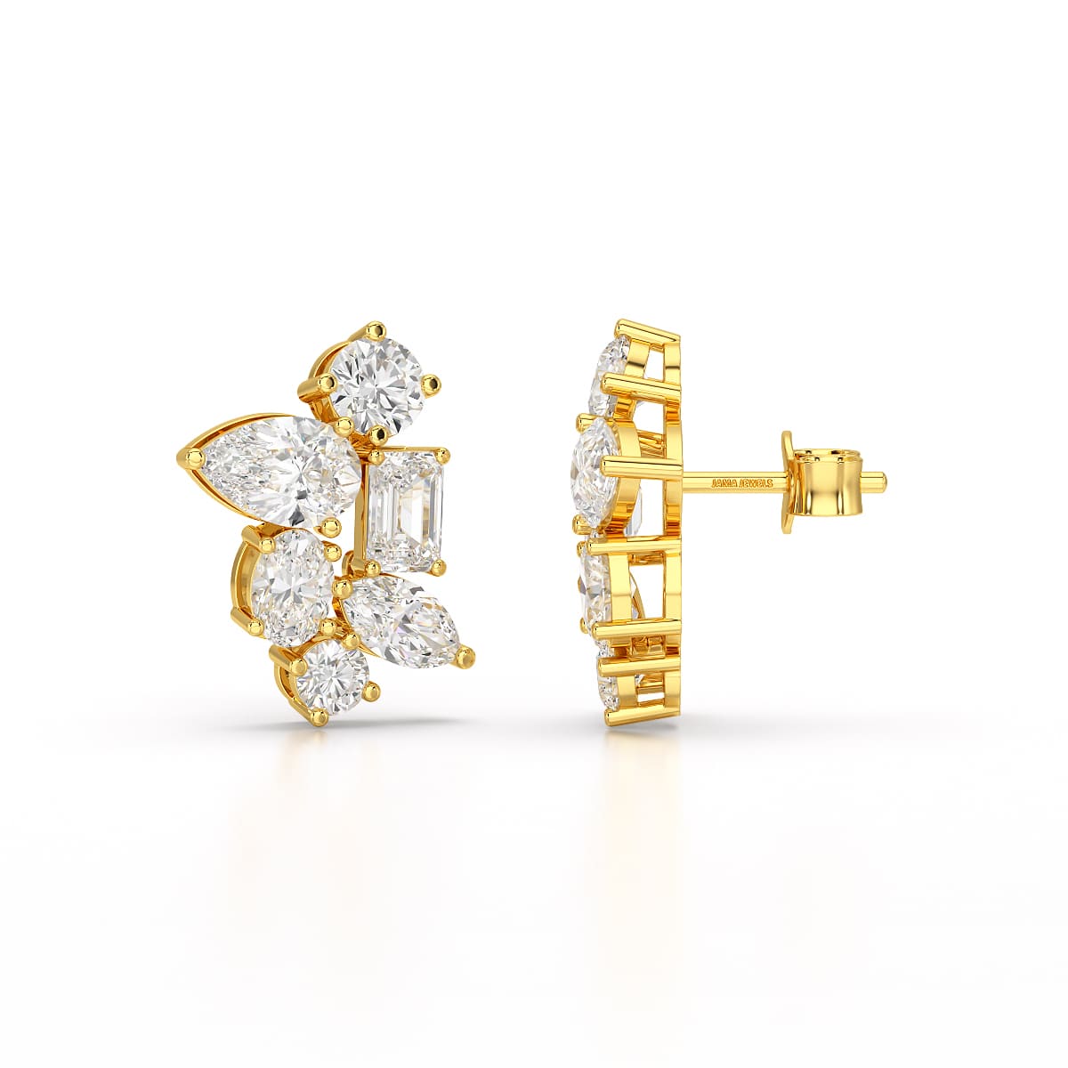 6.57 CT Multi Shape Lab Diamond Stud Earrings