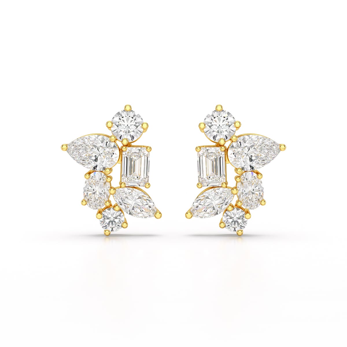 6.57 CT Multi Shape Lab Diamond Stud Earrings