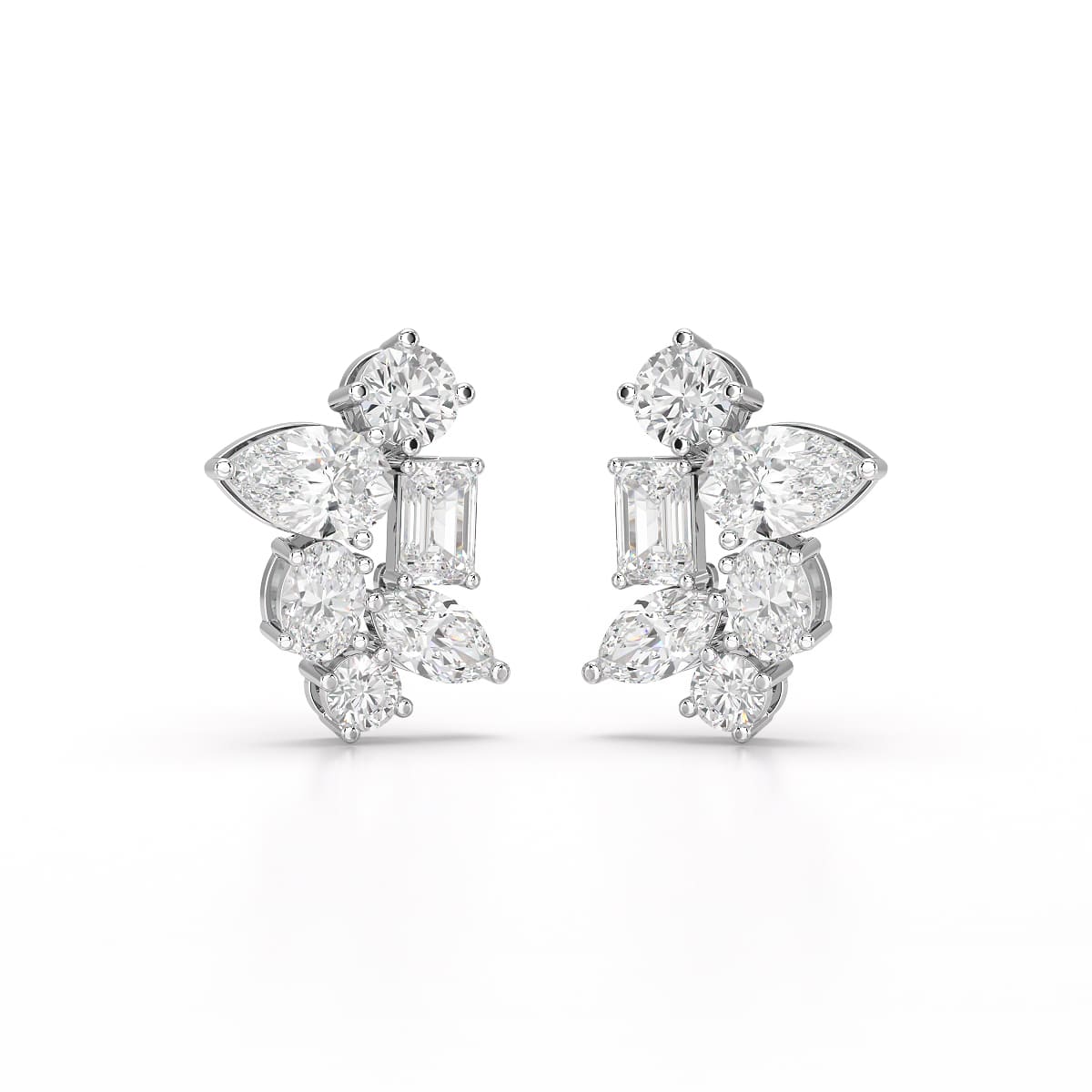 6.57 CT Multi Shape Lab Diamond Stud Earrings