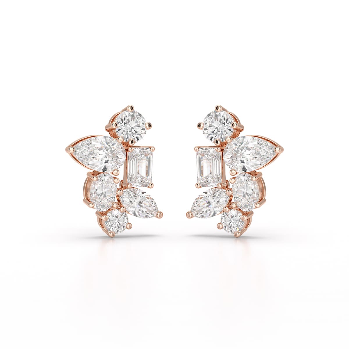 6.57 CT Multi Shape Lab Diamond Stud Earrings