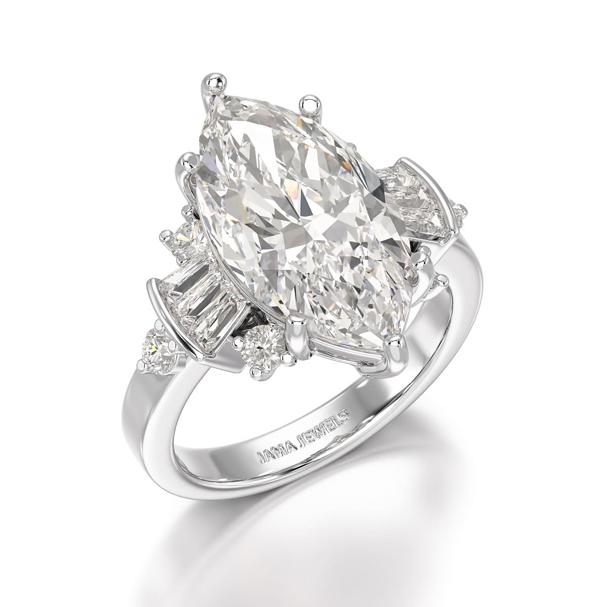 6.66 CT Marquise Cut Lab Diamond Wedding Ring