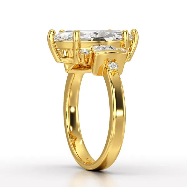 6.66 CT Marquise Cut Lab Diamond Wedding Ring - Jama Jewels 