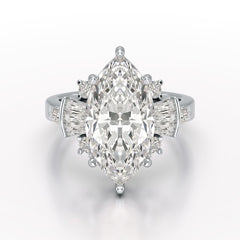 6.66 CT Marquise Cut Lab Diamond Wedding Ring