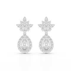 6.8 CT Pear and Marquise Cut lab Diamond Drop Earrings