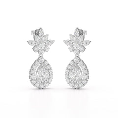 6.8 CT Pear and Marquise Cut lab Diamond Drop Earrings