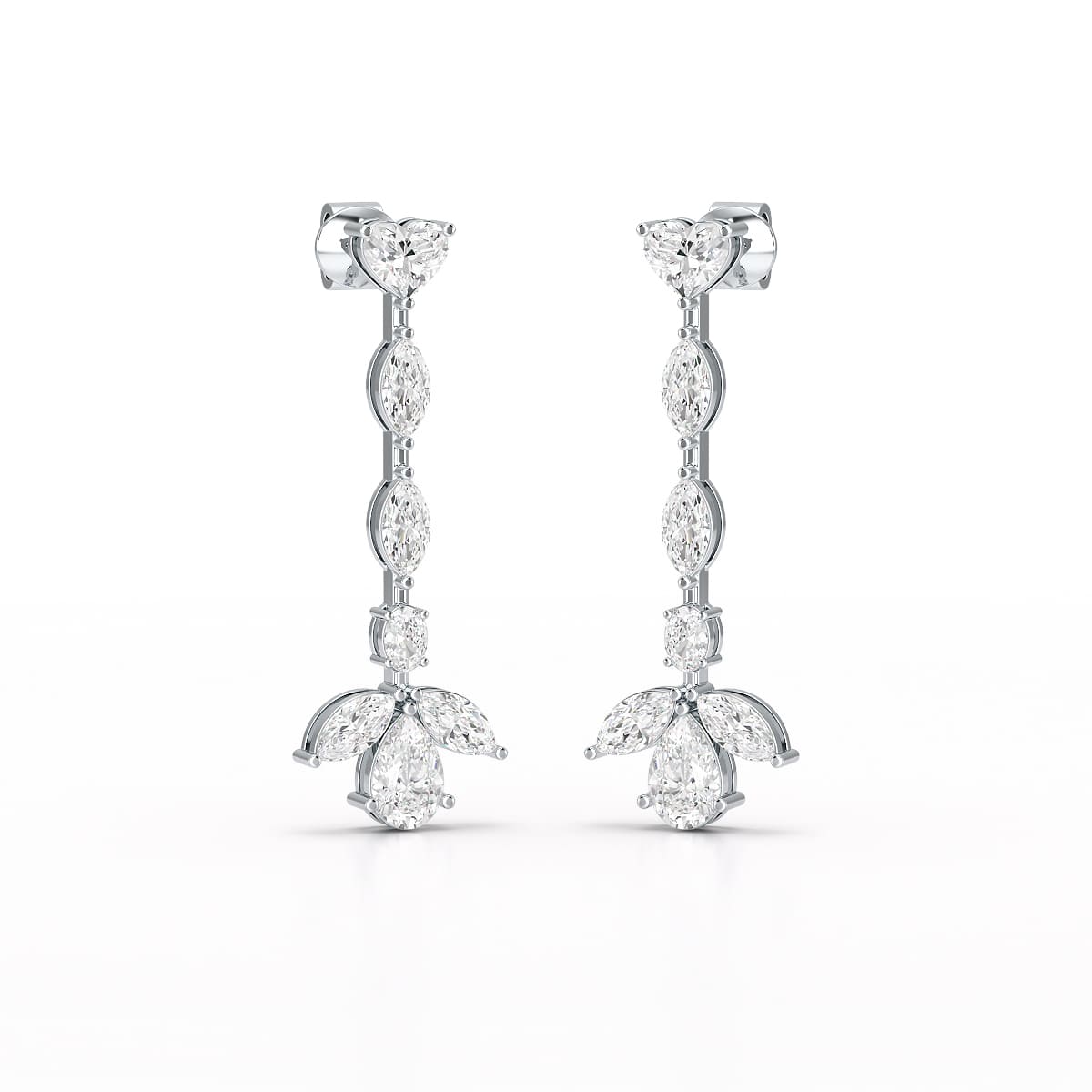 6 CT Multi shape Dangle Lab Diamond Earrings