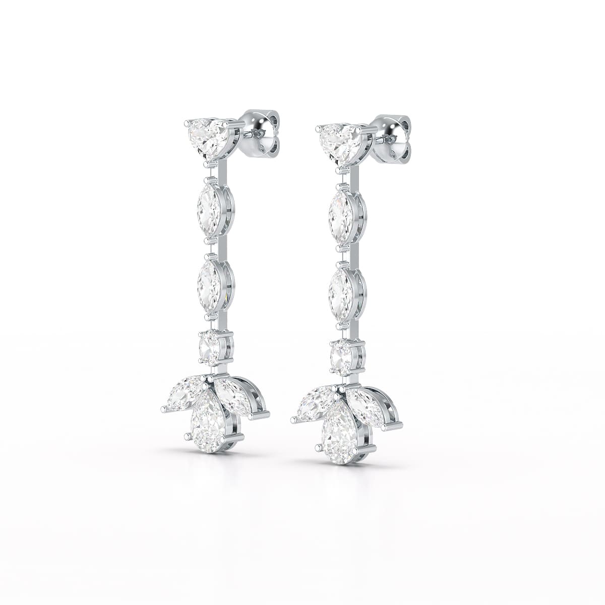 6 CT Multi shape Dangle Lab Diamond Earrings