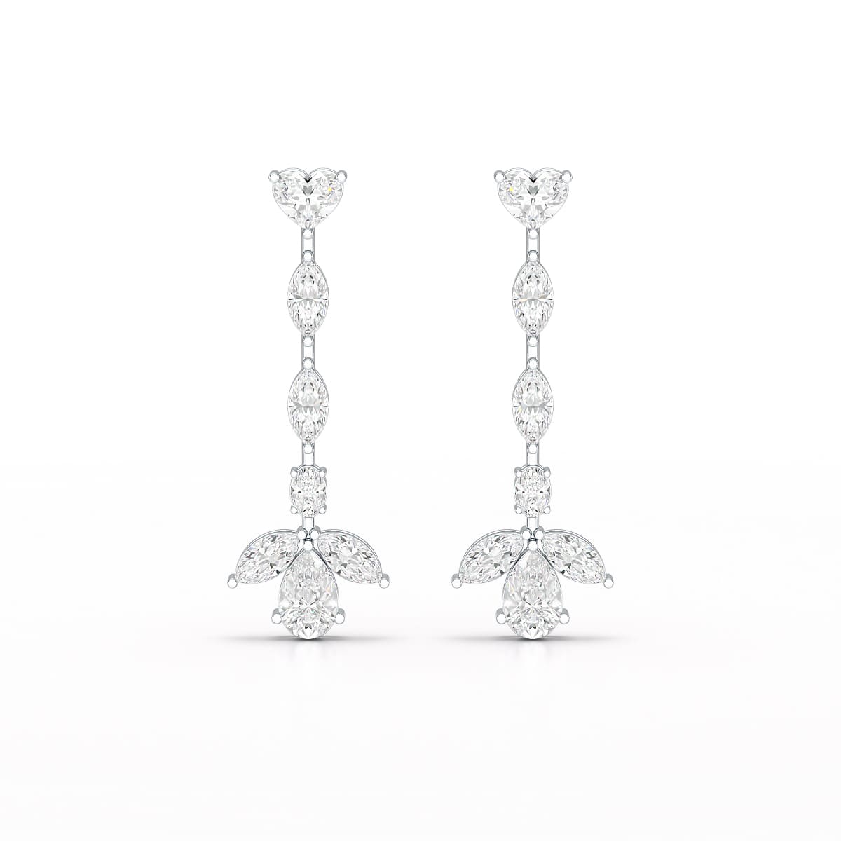 6 CT Multi shape Dangle Lab Diamond Earrings