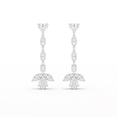 6 CT Multi shape Dangle Lab Diamond Earrings