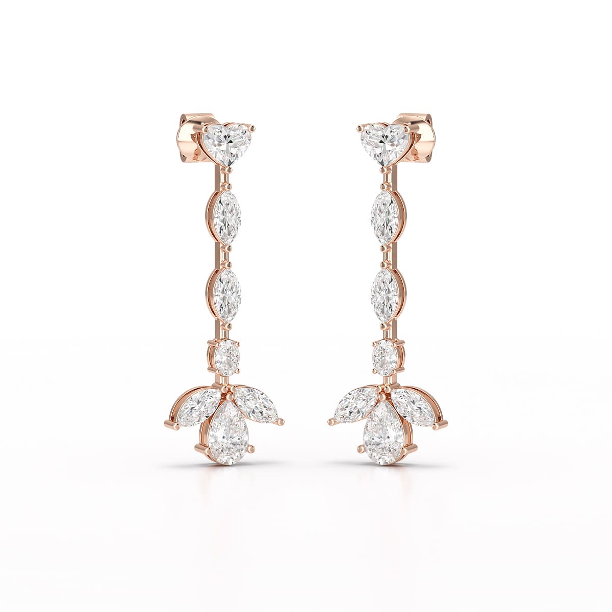 6 CT Multi shape Dangle Lab Diamond Earrings