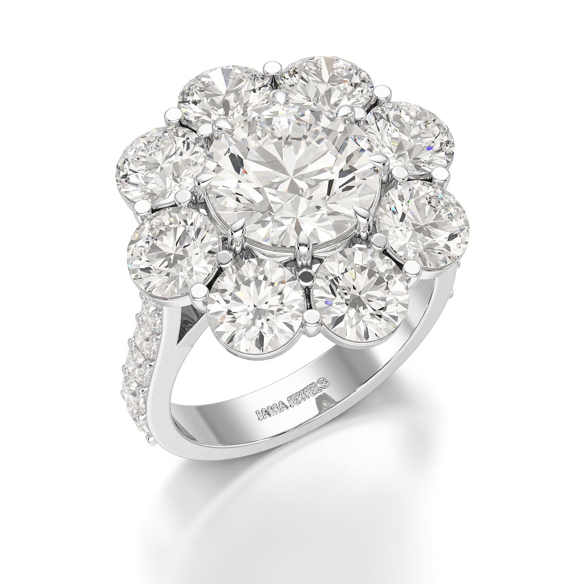 7.88 CT Halo Lab Diamond Round Cut Ring