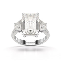 7.8 CT Three Stone Lab Diamond Ring