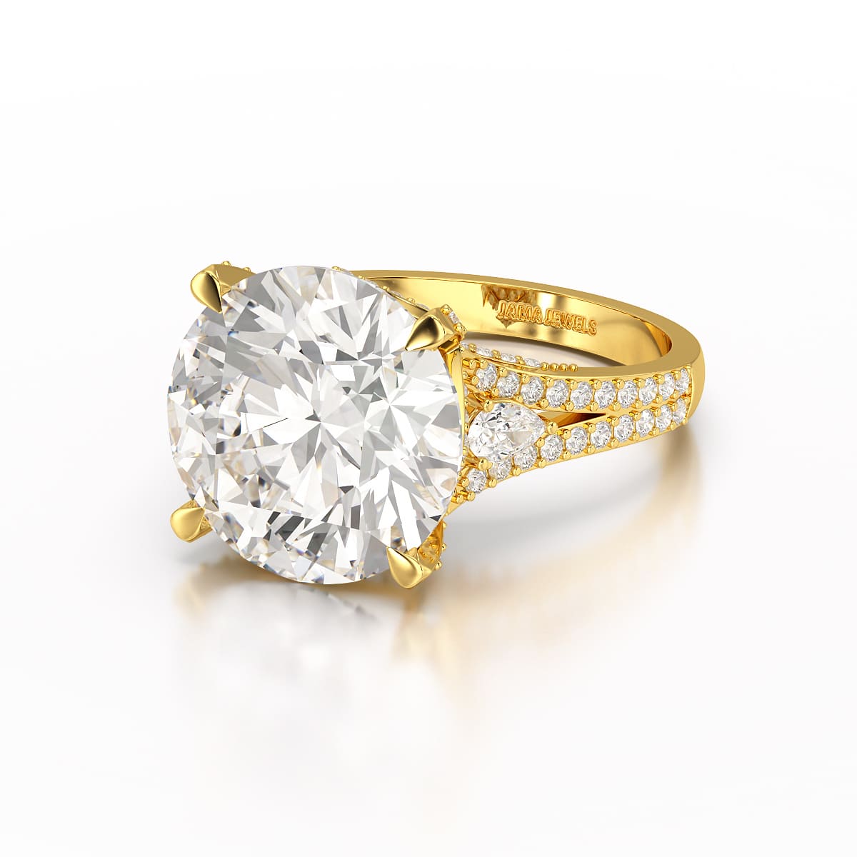 9.29 CT Halo Pave Lab Diamond Engagement Ring